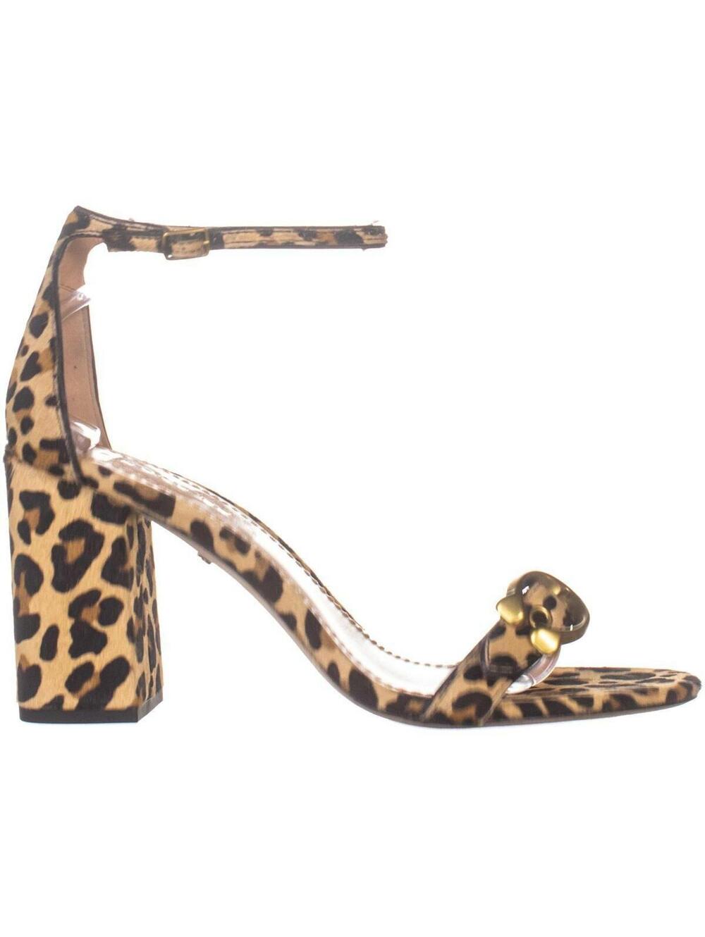 NWD Coach Natural Calf Hair Leopard Print Maya Sandal Signature Buckle 3.25" H 7 - Picture 3 of 7